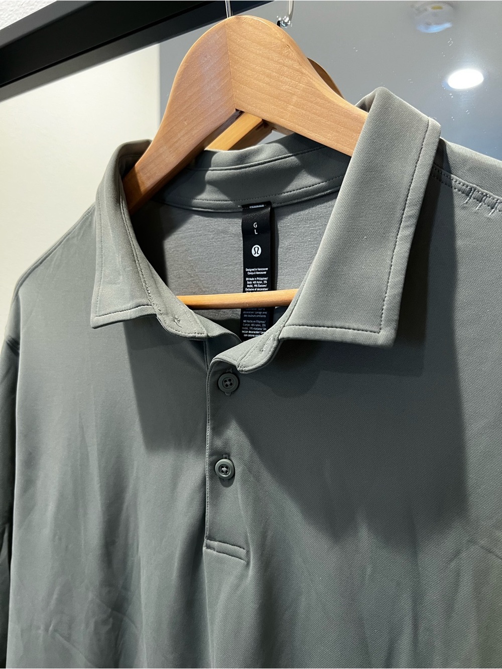 Lululemon Men’s Show Zero longsleeve Safe Green Polo